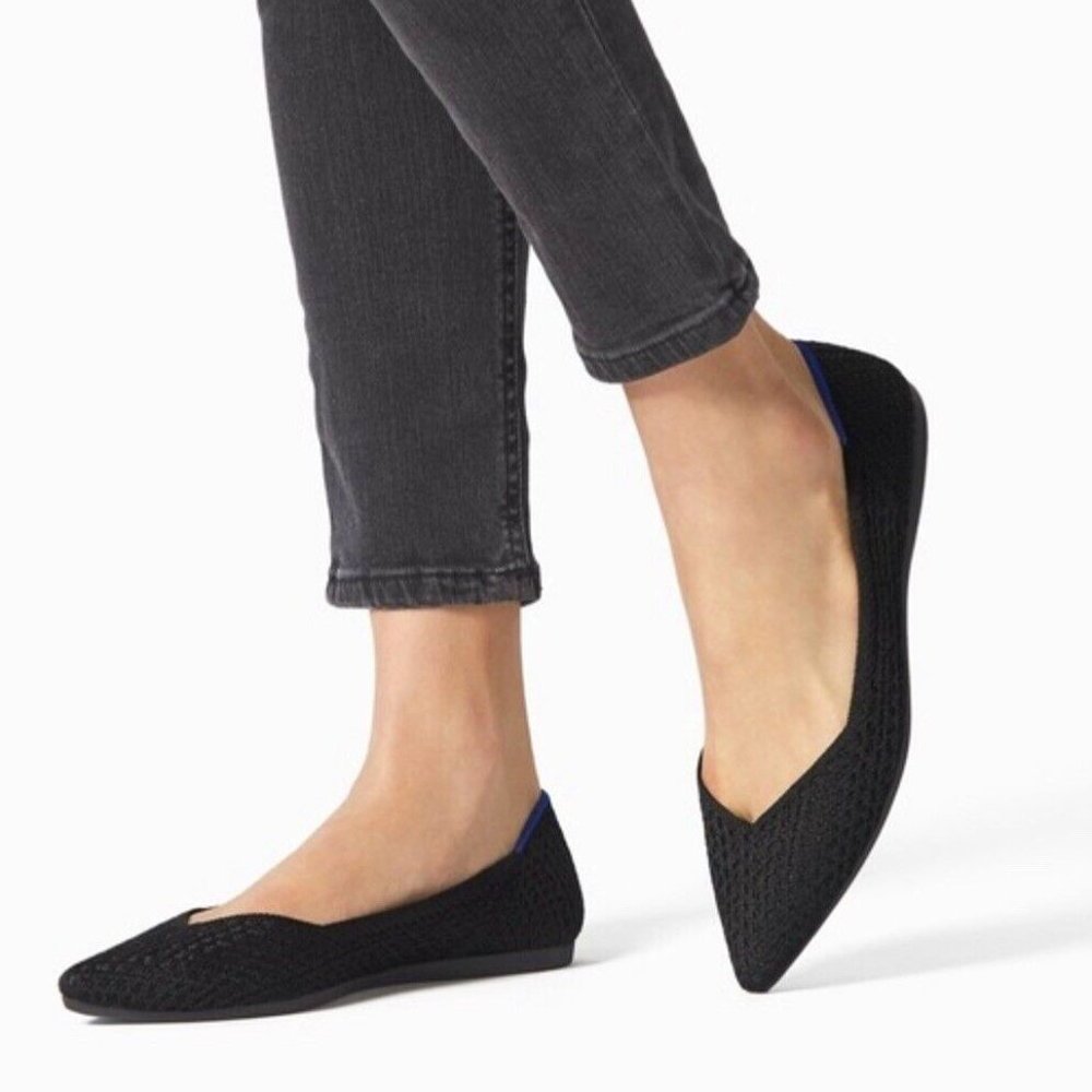 Rothy's Honeycomb Black The Point Shoe Flats Size 10.5